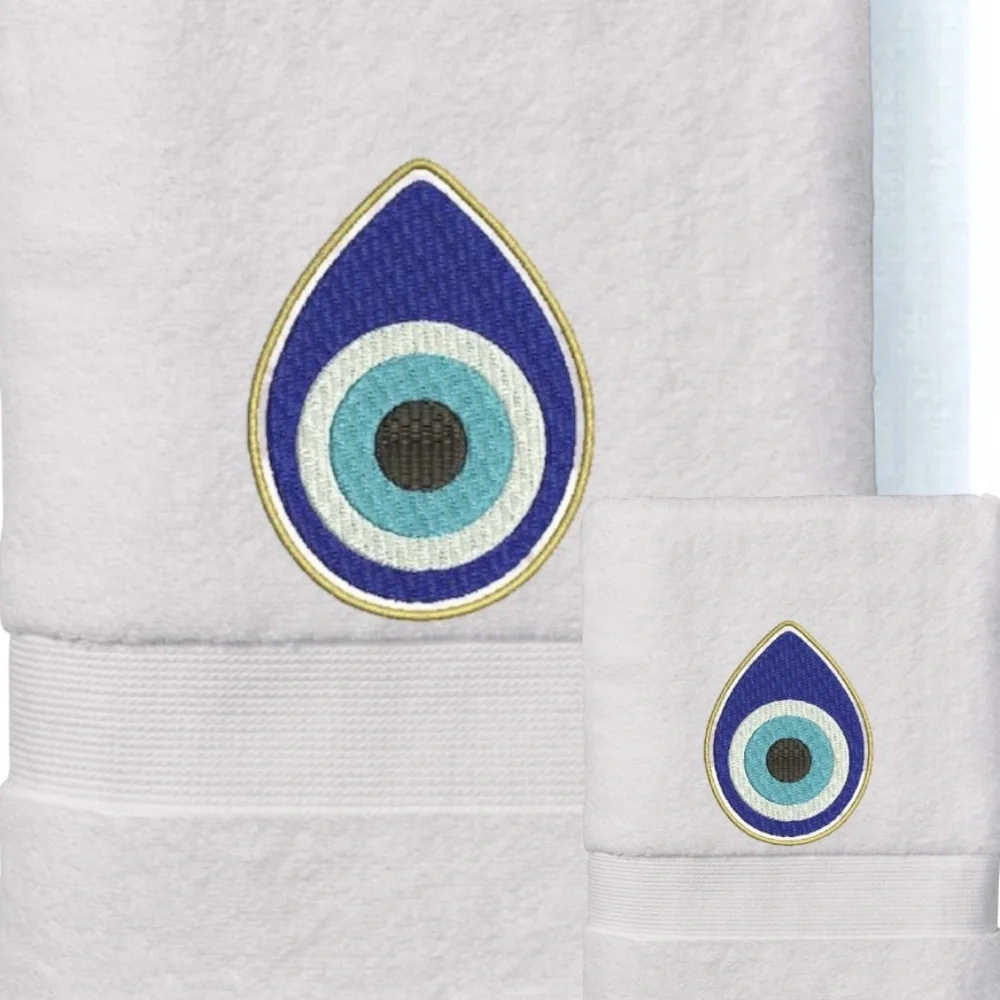 Set Evil Eye Embroidered 1 Hand 1 Bath Pick a set New Made to order Black